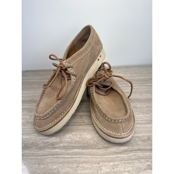 beek Shoes - Beek Towhee Booties Stone Suede Leather Lace Up Womens 9 Boho Minimalist Neutral